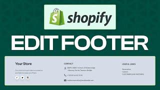 How To Edit Your Shopify Store Footer (2024) Change Footer