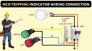 mcb tripping indicator wiring connection || mcb on off indicator connection || mcb trip