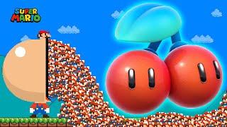 Super Mario Bros. but Mario and 999 Tiny Mario Escape GIANT Cherry Maze | Game Animation