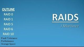 Asher Dallas Lecture - RAIDS 101 : RAID 0 vs RAID 1 vs RAID 5 vs RAID 6 vs RAID 10 by J Martinez