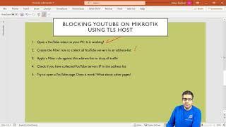 Blocking Youtube traffic on MikroTik without the use of Layer 7 Protocol