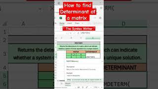 Calculate Determinants with Excel’s MDETERM Function | Quick Guide!