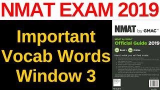 NMAT Exam - Important Vocab Words for NMAT Window 3