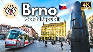 Brno, Czech Republic 4K  "WALKING TOUR" Walking tour with subtitles!