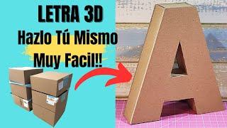 CÓMO HACER LETRA "A" 3D Cartón, DIY