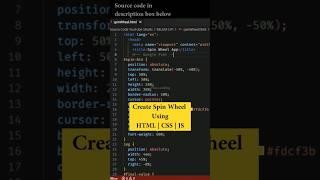 Create Spin Wheel Using HTML | CSS | JS - Source Code in Description Box Below