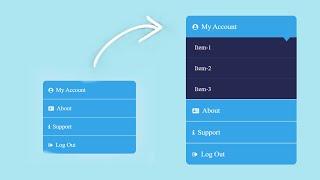 Simple Accordion Menu Using  HTML and CSS