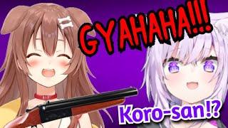 Korone Completely Loses It As She Deletes Okayu With a Shotgun [Hololive]