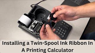 Installing A Twin-Spool Ink Ribbon In A Monroe Printing Calculator