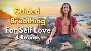 Guided Breathwork | 40 Breaths | 4 Rounds|  Self Love (On Screen Timer)