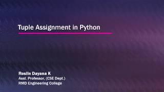 Tuple Assignment in Python