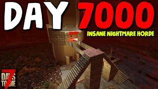 DAY 7000 INSANE HORDE vs THE ECLIPSE TOWER BASE! (Max Difficulty) | 7 Days to Die