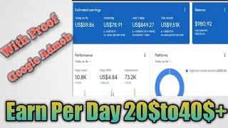 Earn Per day 20$ Google admob|| How To Earn