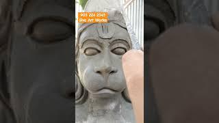 Hanuman Face and kireetam in cement art 4, anjaneya statue, making sculpture #cementartwork #artwork