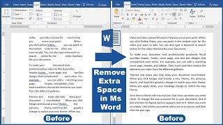 How to Remove Extra Spaces in Ms Word Just 1 Click || Ms Word Space Remove Between Words