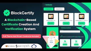 BlockCertify - A Blockchain-based certificate creation and verification  system Full Theme -PREVIEW