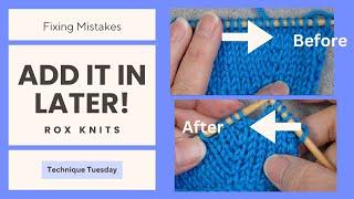 How to Fix or Add a Missed KFB (knit front back) Increase // Technique Tuesday