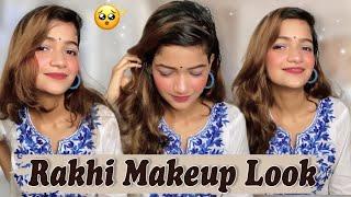 Rakhi makeup look || simple and easy Raksha Bandhan makeup || affordable products | festive makeup