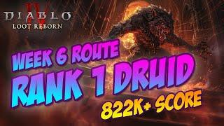 Rank 1 Druid! 822k Gauntlet Week 6 Route - Diablo 4