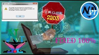 How to Correct Error Code 2203, If Any Setup Failed to be installed in your Computer  DAM SHOW TV.