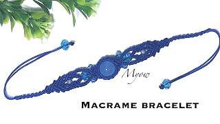 Blue stone bracelet - macrame bracelet tutorial - Myow #75