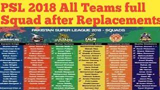 PSL 3 All teams full Squad | All teams full squad in Pakistan super league 2018