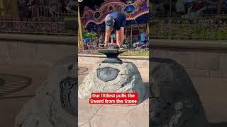 Big brother gets mad after little bro pulls Sword in Stone at Disney World  Main character energy