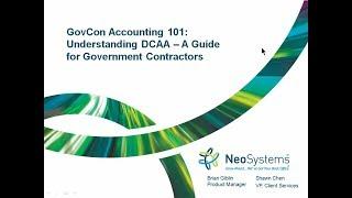 NeoSystems GovCon Accounting DCAA webinar