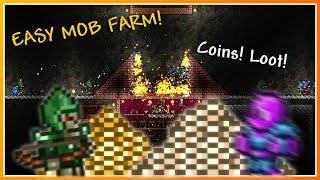 How To Make A VERY EFFICIENT Mob Farm in Terraria! (Tons of Coins and Loot!)