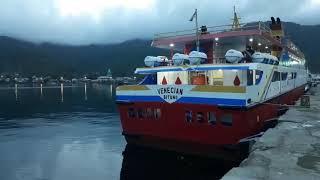 Pesona indah di pelabuhan TAHUNA kepulauan sanghie di pagi hari