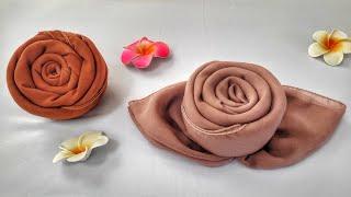 DIY make a beatiful rose with hijab !!