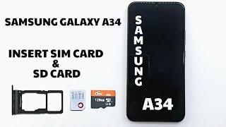 How to insert  SIM card & SD card in Samsung Galaxy A34 5G