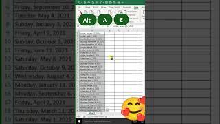 Convert text to column with shortcut in Excel 