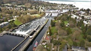 Ballard Locks From Above - Seattle, WA DJI Mavic