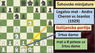 Šahovske minijature - Legalov mat - Andre Cheron vs Jeanloz (1929)