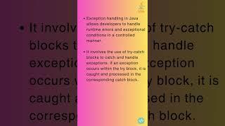 Explain the concept of exception handling in Java. | #shorts#javabasics  #javaconcepts  #java