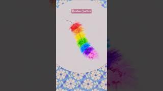 Rainbow feather oil pastel drawing #craftchutney2 #drawing #feather #youtubeshorts #art #tutorial