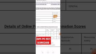 IBPS PO 2021 SCORECARD#ibpspo2021 #ibpspo