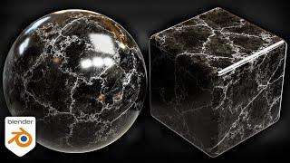 Procedural Black Veined Marble Material (Blender Tutorial)
