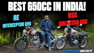 RE Interceptor 650 vs BSA Goldstar 650 - Classiest 650 In Town! | MotorBeam