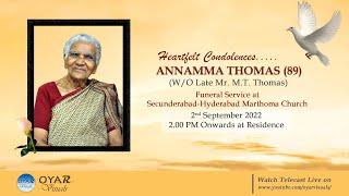 Funeral Service | Annamma Thomas (89) | Oyar Visuals