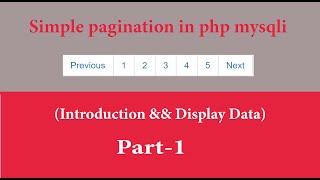 simple pagination in php mysqli part 1