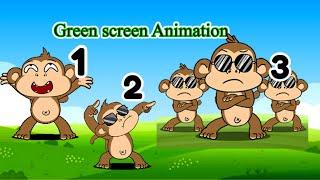 Monkey dance green screen | monkey animation green screen | monkey video no copyright @gogomelon5