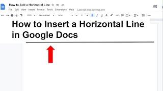 How to Insert a Horizontal Line in Google Docs