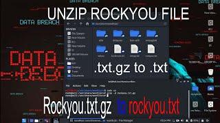 How to unzip and use rockyou.txt in kali linux | #rockyou #kali