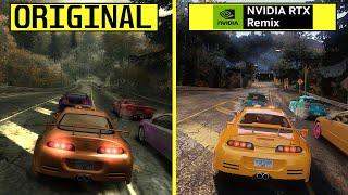 Need For Speed Most Wanted WIP RTX Remix vs Original - RTX 4080 4K 60 FPS Graphics Comparison
