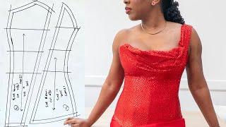 DIY One Shoulder Corset Pattern Tutorial