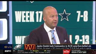 "Call Commanders the KINGS of NFC now!" - Tim Hasselbeck reacts to Jayden Daniels beat Eagles