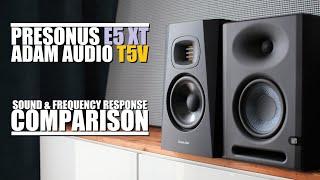 Bright and brighter. PreSonus E5 XT takes on Adam Audio T5V || SOUND & FREQUENCY RESPONSE COMPARISON