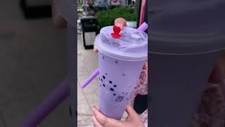 Boba Tea Taro Flavor #shorts #shortvideo #short #viral #video #boba #yummy #food #love #drinks